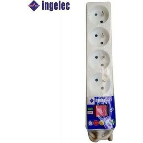 Ingelec Rallonge Multi-Prises - 4 Ports 2P+Terre 1.5m - Blanc